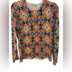 Floral Patterned Crew Neck Sweater